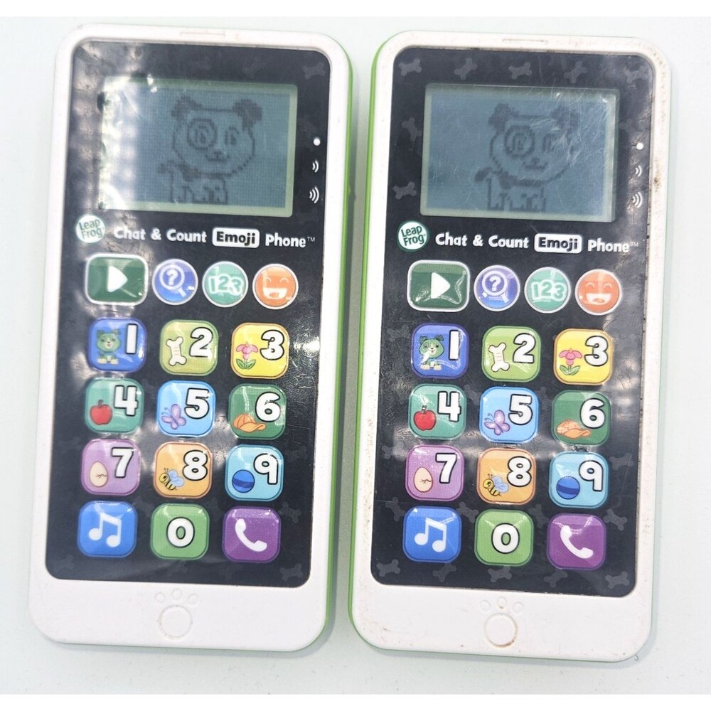 LeapFrog Scout Chat & Count Emoji Phone Lot of 2 Learning Toys Tested Working